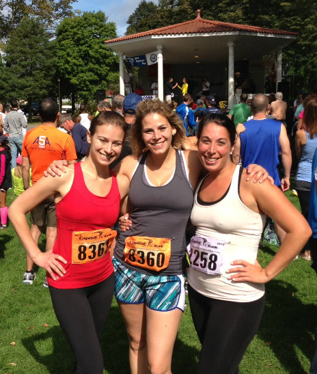 9/2013 Cow Harbor 10k Race - Northport, NY 
 My 5th running season & 4th time running this challenging race!
 Sarina + Amanda (sister) + Annemarie (HS friend!)